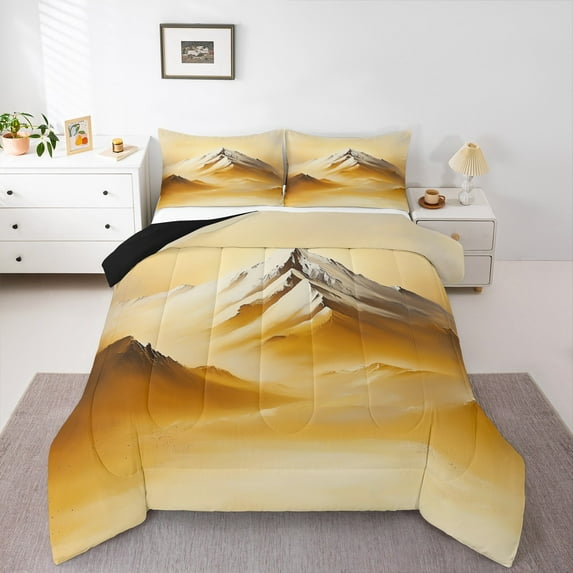 Feelyou Nature Scenery Full Size Comforter Sets, Western Rustic Mountain Bedding Comforter Set, Teens Kids Boys Girls Reversible Bedding Sets, Ultra Soft Bedroom Decor, 3 Pieces