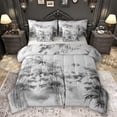 thumbnail image 1 of Feelyou Nature Scenery Teen Bedding Comforter Set 7pcs, Ink Tree Chinese King Bedding Sets, 1 of 8