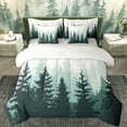 thumbnail image 1 of Feelyou Nature Scenery Twin Bedding Sets 7-Piece, Jungle Pine Tree Bedding Comforter Set, Rustic Farmhouse Theme Reversible Sheet Sets, Lightweight Room Decor, 1 of 8