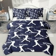 thumbnail image 1 of Feelyou Navy Softball Print Twin Bedding Sets 7-Piece for Kid, Cartoon Baseball Lover Bedding Comforter Set, Eat Sleep Sport Reversible Sheet Sets, Breathable Home Decor, 1 of 7