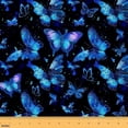 thumbnail image 1 of Feelyou Neon Blue Butterfly Fabric by the Yard 1 Yard, Romantic Animal Home Decor Fabric by the Yard, Teens Kids Adult Sewing Fabric, Lightweight Room Decor, 1 of 6