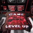 thumbnail image 1 of Feelyou Neon Glowing Gamepad Bedding Comforter Set 7pcs for Teens, Cartoon Game Controller King Bedding Sets, Abstract Honeycomb Reversible Bed Sheets, Microfiber Bedroom Decor, 1 of 8