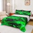 thumbnail image 1 of Feelyou Neon Green Automobile Queen Sheet Sets for Kid, Fashion Stripes Honeycomb Flat Sheet, Racing Horse Animal Queen Fitted Sheet, Microfiber Bedroom Decor, 4 Pieces, 1 of 7