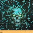 thumbnail image 1 of Feelyou Neon Skeleton Child Fabric by the Yard 1 Yard, Cyan Lightning Sewing Fabric, Gothic Halloween Style Home Decor Fabric by the Yard, Breathable Home Decor, 1 of 6