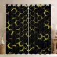 thumbnail image 1 of Feelyou Neon Yellow Honeycomb Curtains (2, 52x84), Kid Futuristic Hexagon, 1 of 6