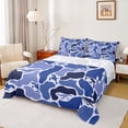 thumbnail image 1 of Feelyou Ocean Camo Whale Animal Full Size Sheets for Men Women, Gradient Polkadots Camouflage Bed Sheets, Blue, 4 Pieces, 1 of 5