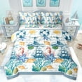 thumbnail image 1 of Feelyou Ocean Starfish Seahorse Bedding Comforter Set 7pcs, Kawaii Cartoon Seashell King Bedding Sets, Nautical Lighthouse Reversible Bed Sheets, Ultra Soft Bedroom Decor, 1 of 7