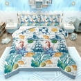 thumbnail image 1 of Feelyou Ocean Starfish Seahorse Bedding Comforter Set, Kawaii Cartoon Seashell Twin Comforter Sets, Nautical Lighthouse Reversible Bedding Set, Ultra Soft Bedroom Decor, 2 Pieces, 1 of 8