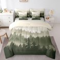 thumbnail image 1 of Feelyou Olive Pine Tree Bedding Comforter Set 7pcs, Rustic Landscape Full Bedding Set, 1 of 8