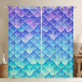 thumbnail image 1 of Feelyou Ombre Sparkle Mermaid Curtains Pack of 2 (42x84 Each) for Girls, Gradient Star Ocean Wildlife Curtains Blackout, Blue Purple, 1 of 6