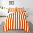 thumbnail image 1 of Feelyou Orange Abstract Teens Full Size Comforter Sets, Modern Geometric Lines Bedding Comforter Set, Farmhouse Ticking Stripes Reversible Bedding Sets, Microfiber Bedroom Decor, 3pcs, 1 of 8
