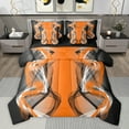 thumbnail image 1 of Feelyou Orange Black Abstract Bedding Comforter Set 7pcs, Boho Abstract Stripes King Bedding Sets, Contemporary Lines Reversible Bed Sheets, Ultra Soft Bedroom Decor, 1 of 8