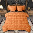 thumbnail image 1 of Feelyou Orange Boho Dragon Comforter Set 7pcs, Retro Western Damask King Bedding Sets, 1 of 8