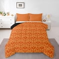 thumbnail image 1 of Feelyou Orange Damask Flower Queen Comforter Set, Tribal Gothic Skull Bedding Set, 3pcs, 1 of 8