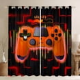 thumbnail image 1 of Feelyou Orange Game Controller Curtains Pack of 2 (42x84 Each) for Kids, Futuristic Honeycomb Curtains Blackout, Gaming Gamer Gamepad Bedroom Curtains, Curtains and Drapes Decor, 1 of 6
