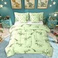 thumbnail image 1 of Feelyou Pale Green Vintage Dinosaur Bedding Comforter Set for Boys Girls Kids, Cartoon Animal King Bedding Sets, Green, Reversible, 7 Pieces, 1 of 7