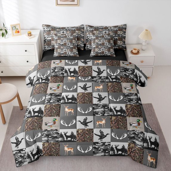 Feelyou Patchwork Twin Bedding Sets 7pcs, Western Animal Bedding Comforter Set