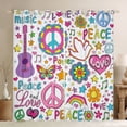 thumbnail image 1 of Feelyou Peace and Love Curtains Pack of 2 (42x84 Each), Groovy Butterfly Curtains Blackout, 1 of 6