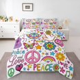 thumbnail image 1 of Feelyou Peace and Love Twin Comforter Sets, Groovy Butterfly Stars Bedding Set, 2-Piece, 1 of 8