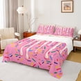 thumbnail image 1 of Feelyou Pink Birthday Cake Queen Sheet Sets, Yummy Cartoon Dessert Flat Sheet, Teen Girl Boy Kid Queen Fitted Sheet, Super Cozy Room Decor, 4 Pieces, 1 of 7
