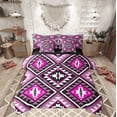 thumbnail image 1 of Feelyou Pink Boho Aztec Twin Bedding Sets 7-Piece, Mandala Geometric Bedding Comforter Set, Vintage Western Fashion Reversible Sheet Sets, Ultra Soft Home Decor, 1 of 7