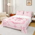 thumbnail image 1 of Feelyou Pink Bowknot Twin Sheet Sets, Bohemian Damask Flower Bedding, 3 Pieces, 1 of 7