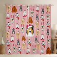 thumbnail image 1 of Feelyou Pink Cartoon Dog Black Out Curtains for Teen, Cute Christmas Animal Curtains Pack of 2 (42x63 Each), Santa Claus Hat Bedroom Curtains, Blackout Curtains Home Decor, 1 of 6