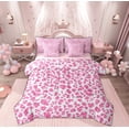 thumbnail image 1 of Feelyou Pink Cheetah Print Bedding Comforter Set 7-Piece, Glitter Sequin Diamond King Bedding Sets, Teens Adult Kid Reversible Bed Sheets, Lightweight Room Decor, 1 of 7