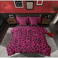 thumbnail image 1 of Feelyou Pink Cheetah Print Bedding Comforter Set 7 Pieces, Glitter Sequin Diamond Full Bedding Set, Teens Adult Kid Reversible Fitted Sheet Flat Sheet, Lightweight Room Decor, 1 of 7