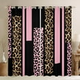 thumbnail image 1 of Feelyou Pink Cheetah Print Blackout Curtains Set of 2 (52x84 Each) for Women, Fashion Abstract Ombre Window Curtains, Leopard Wildlife Curtains and Drapes, Living Room Curtains Decor, 1 of 6