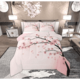 thumbnail image 1 of Feelyou Pink Cherry Blossoms Bedding Comforter Set for Girls, Romantic Flower Floral Twin Comforter Sets, Japanese Style Reversible Bedding Set, Luxury Bedroom Decor, 2 Pieces, 1 of 8