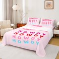 thumbnail image 1 of Feelyou Pink Cowgirl Hat Full Size Sheets for Kids, Kawaii Princess Style Bed Sheets, Howdy Theme Sheet Sets, Microfiber Bedroom Decor, 4-Piece, 1 of 7