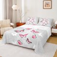 thumbnail image 1 of Feelyou Pink Dreamy Butterfly Bed Sheets, Romantic Animal Print King Sheets, Teen Kid Adult Sheet Set, Microfiber Bedroom Decor, 4 Pieces, 1 of 7