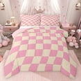 thumbnail image 1 of Feelyou Pink Fashion Check Bedding Comforter Set, Cartoon Pixelate Miner Twin Comforter Sets, Modern Plaid Buffalo Reversible Bedding Set, Breathable Home Decor, 2 Pieces, 1 of 9