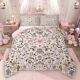 thumbnail image 1 of Feelyou Pink Flower Women Bedding Comforter Set, Vintage Boho Floral Twin Comforter Sets, Mandala Cherry Blossoms Reversible Bedding Set, Ultra Soft Bedroom Decor, 2 Pieces, 1 of 9
