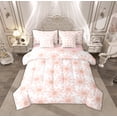 thumbnail image 1 of Feelyou Pink Groovy Flower Bedding Comforter Set 7-Piece for Girls, Rustic Daisy Floral King Bedding Sets, Vibrant Plant Reversible Bed Sheets, Microfiber Bedroom Decor, 1 of 7