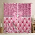 thumbnail image 1 of Feelyou Pink High Heel Black Out Curtains for Girls, Princess Sequin Print Curtains Pack of 2 (42x63 Each), Chic Glitter Diamond Bedroom Curtains, Blackout Curtains Room Decor, 1 of 6
