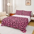 thumbnail image 1 of Feelyou Pink Leopard Print Queen Sheet Sets, Modern Fashion Polkadots Flat Sheet, Cheetah Wildlife Queen Fitted Sheet, Breathable Home Decor, 4 Pieces, 1 of 7