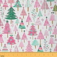 thumbnail image 1 of Feelyou Pink Merry Christmas Fabric by the Yard 10 Yards, Cartoon Green Tree Home Decor Fabric by the Yard, Kids Teens Boys Girls Sewing Fabric, Ultra Soft Home Decor, 1 of 6