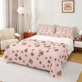 thumbnail image 1 of Feelyou Pink Merry Christmas Twin Sheet Sets, Cartoon Green Tree Twin Fitted Sheet, Kids Teens Boys Girls Flat Sheet, Luxury Bedroom Decor, 3pcs, 1 of 7