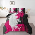 thumbnail image 1 of Feelyou Pink Oil Printing Bedding Comforter Set, Modern Fashion Artwork Twin Comforter Sets, Teen Kid Adult Reversible Bedding Set, Ultra Soft Home Decor, 2-Piece, 1 of 8