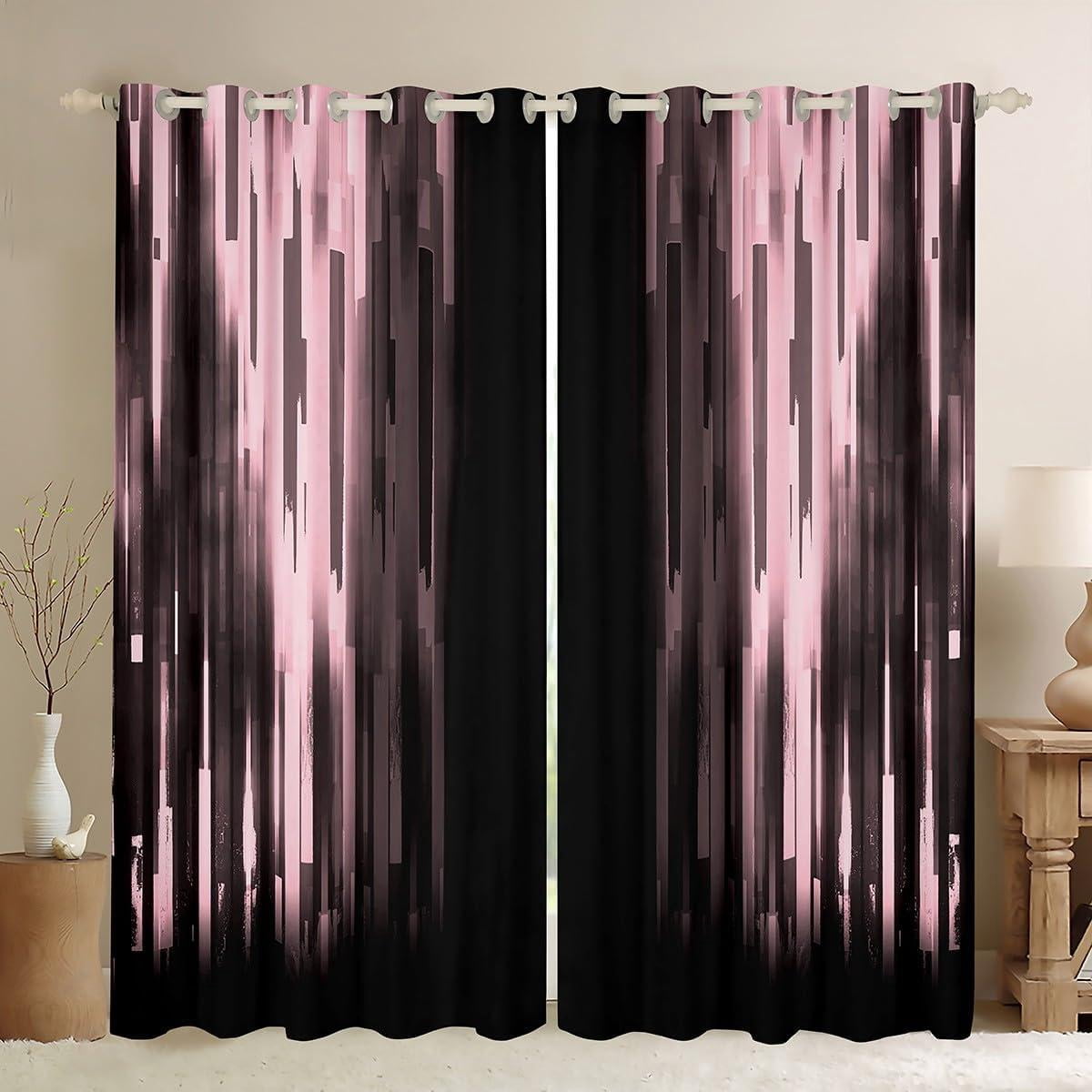 Feelyou Pink Ombre Window Curtains for Bedroom Living Room Kids Ombre ...
