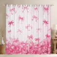 thumbnail image 1 of Feelyou Pink Princess Bowknot Curtains Pack of 2 (42x84 Each), Dreamy Curtains Blackout, 1 of 6