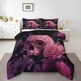 thumbnail image 1 of Feelyou Pink Rose Flower Bedding Comforter Set for Couple, Romantic Gothic Skull Twin Comforter Sets, Spider Web Reversible Bedding Set, Breathable Home Decor, 2 Pieces, 1 of 9