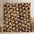 thumbnail image 1 of Feelyou Pink Stars Plum Curtains Pack of 2 (42x84 Each), Cheetah Print Curtains Blackout, 1 of 6