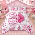 thumbnail image 1 of Feelyou Pink Vibrant Sunflower Queen Comforter Set, Inspirational Words Bedding Sets, Hope and Love Theme Reversible Bedding Comforter Set, Microfiber Bedroom Decor, 3pcs, 1 of 8