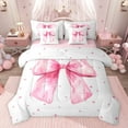 thumbnail image 1 of Feelyou Pink Watercolor Bowknot Twin Bedding Sets 7-Piece for Kids, Cartoon Stars Print Bedding Comforter Set, Fairy Tale Princess Reversible Sheet Sets, Microfiber Bedroom Decor, 1 of 9