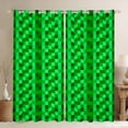 thumbnail image 1 of Feelyou Pixelate Miner Black Out Curtains, Green Abstract Curtains Pack of 2 (42x63 Each), 1 of 6