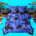 thumbnail image 1 of Feelyou Pixelate Miner Comforter Set 7pcs, Retro Blue Square Camo King Bedding Sets, 1 of 8