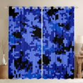 thumbnail image 1 of Feelyou Pixelate Miner Curtains Pack of 2 (42x84 Each), Blue Square Camo Curtains Blackout, 1 of 6